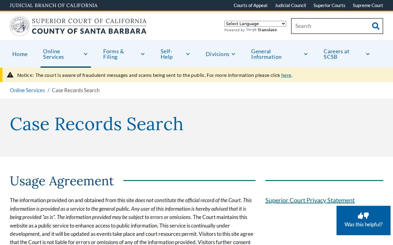 Santa Maria people search through Santa Barbara County court records