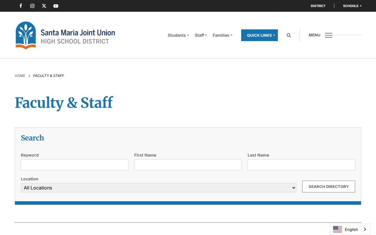 Santa Maria people directories for high school district faculty and staff